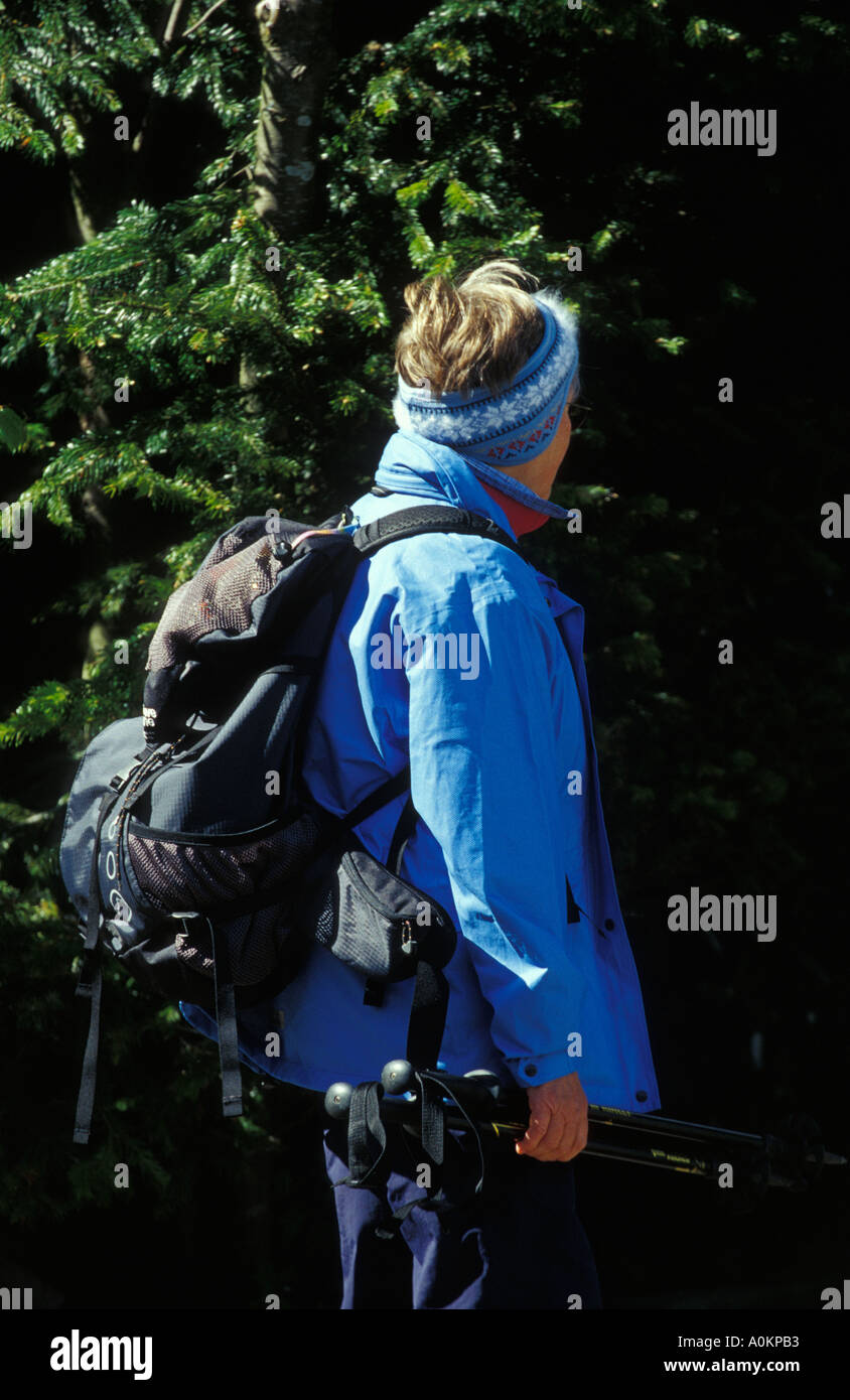 Elderly woman hiker black hi-res stock photography and images - Alamy