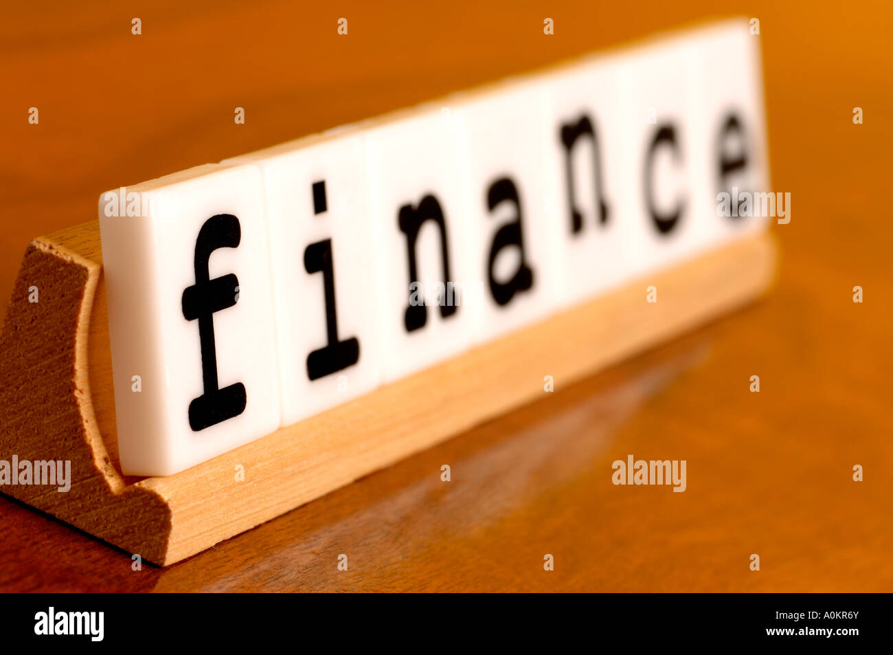 Plastic letters on a Scrabble holder Stock Photo