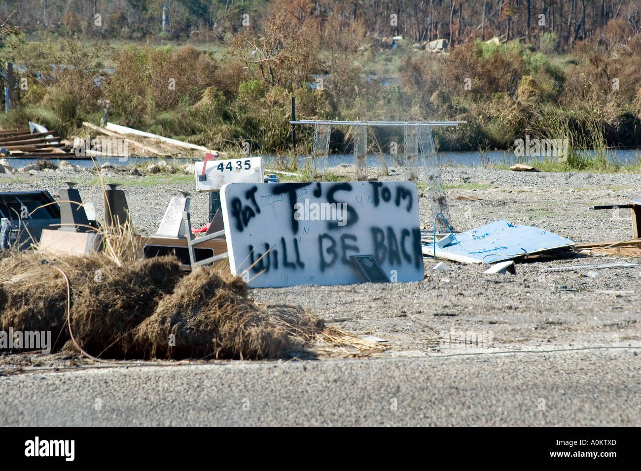 Damage caused by hurricane katrina in slidell louisiana stock photo alamy