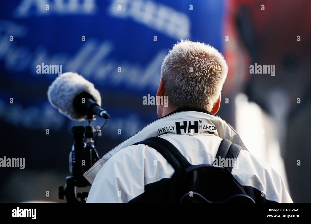 Camerman at a hot air balloon event Pforzheim Germany 2003 Stock Photo