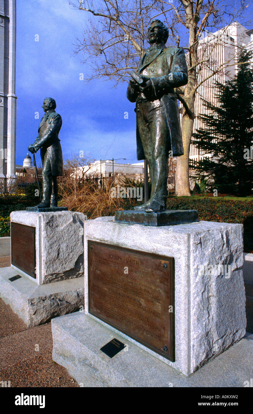 Temple Square Salt Lake City Statue Stock Photos & Temple Square Salt