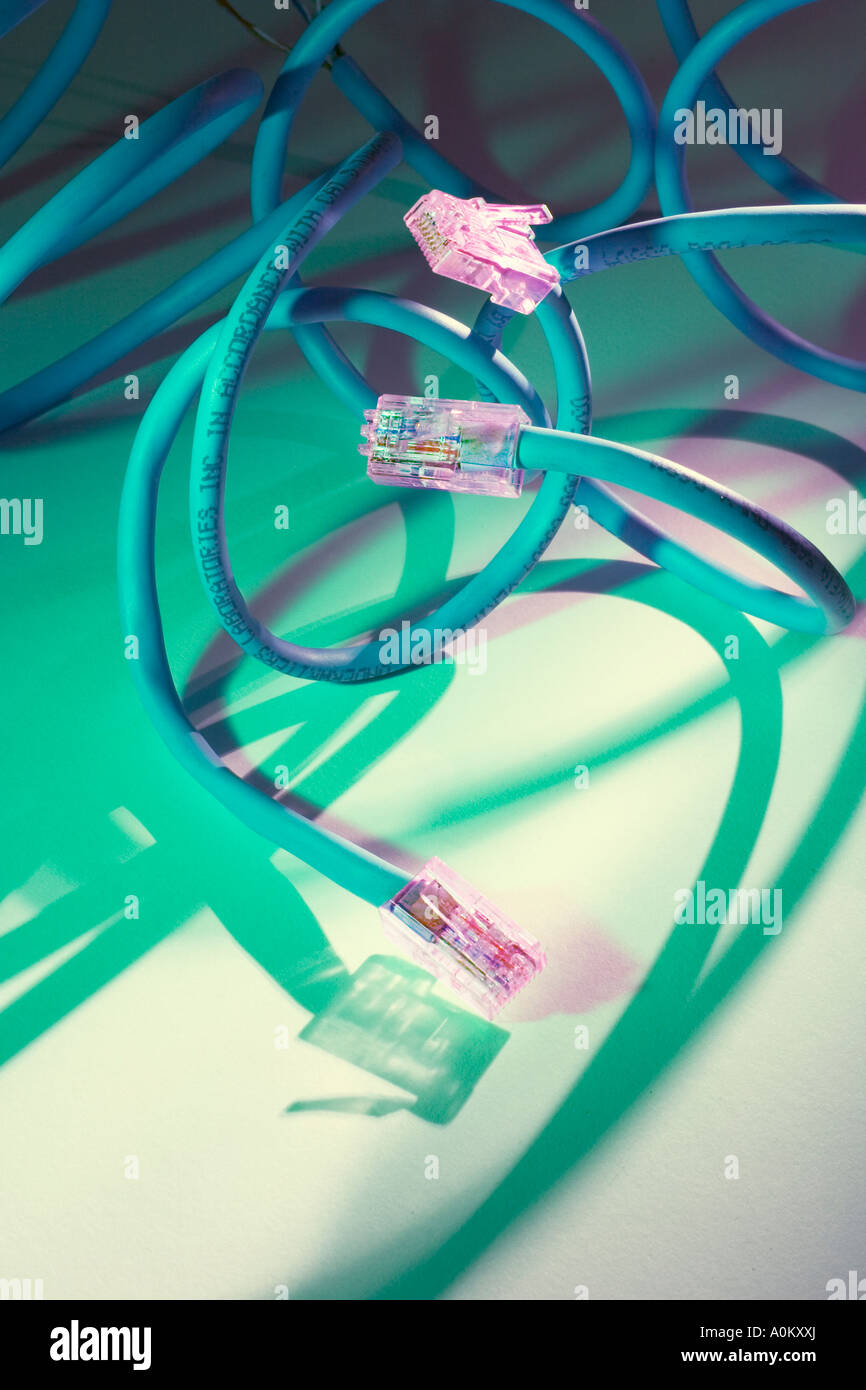 Computer Network Cables Stock Photo