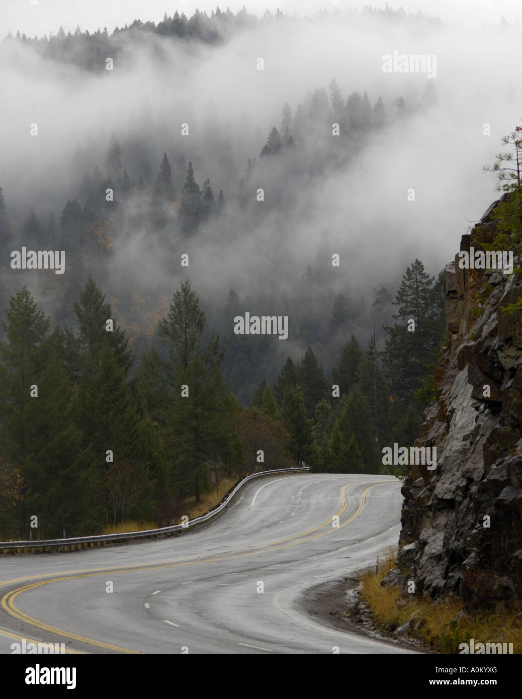 Wet mountain road hi-res stock photography and images - Alamy