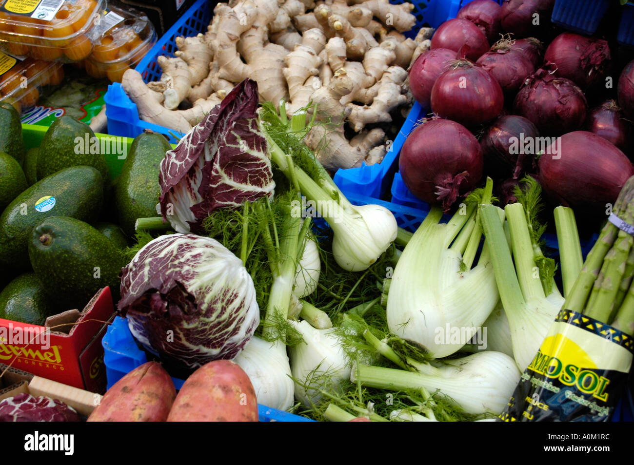Vegetable stall Portobello Road Market Stock Photo Alamy
