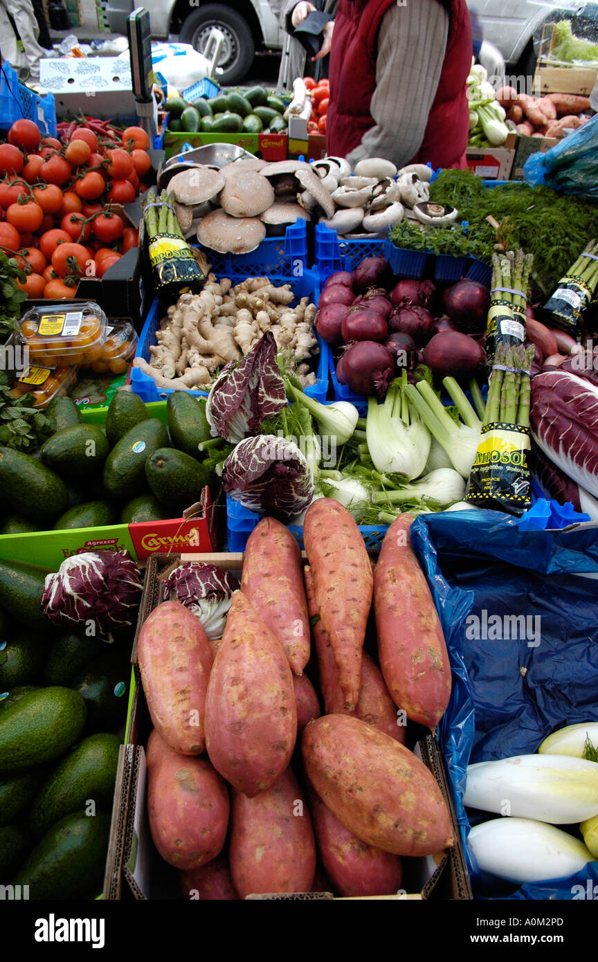 Vegetable stall Portobello Road Market Stock Photo Alamy