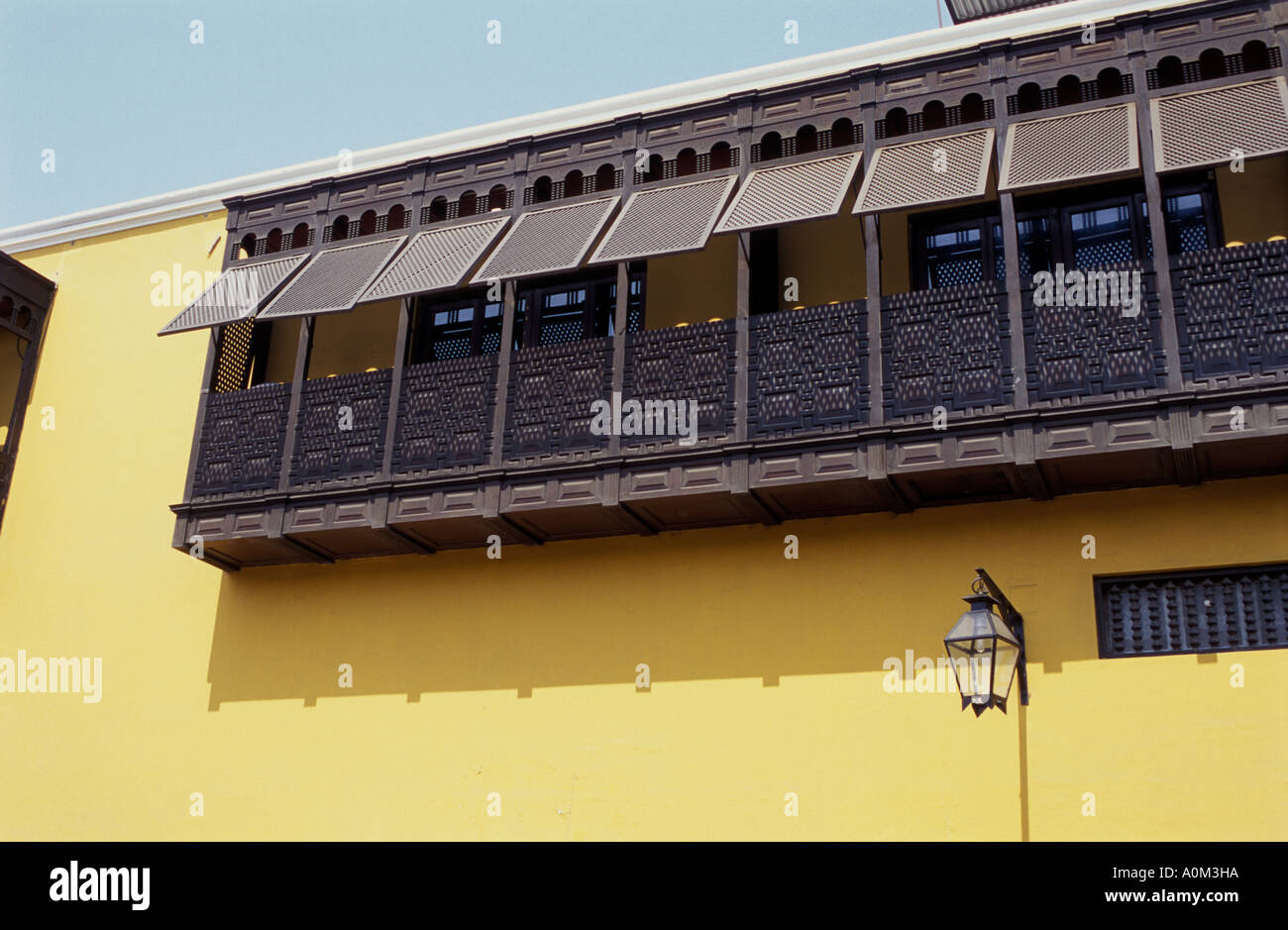Colonial house with typical balcony in Trujillo, Peru Stock Photo Alamy