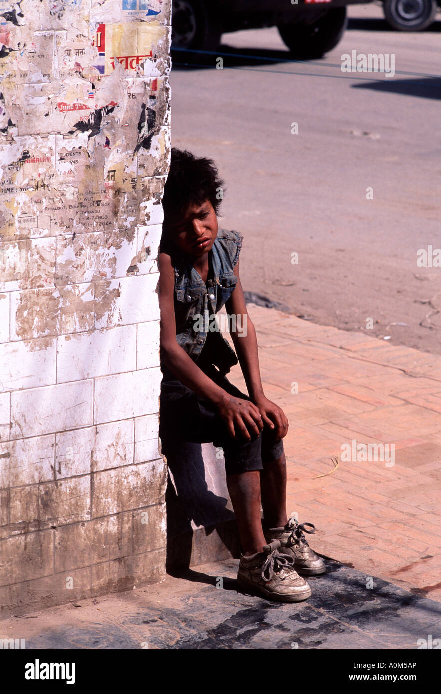 Destitute boy in Nepal. Stock Photo