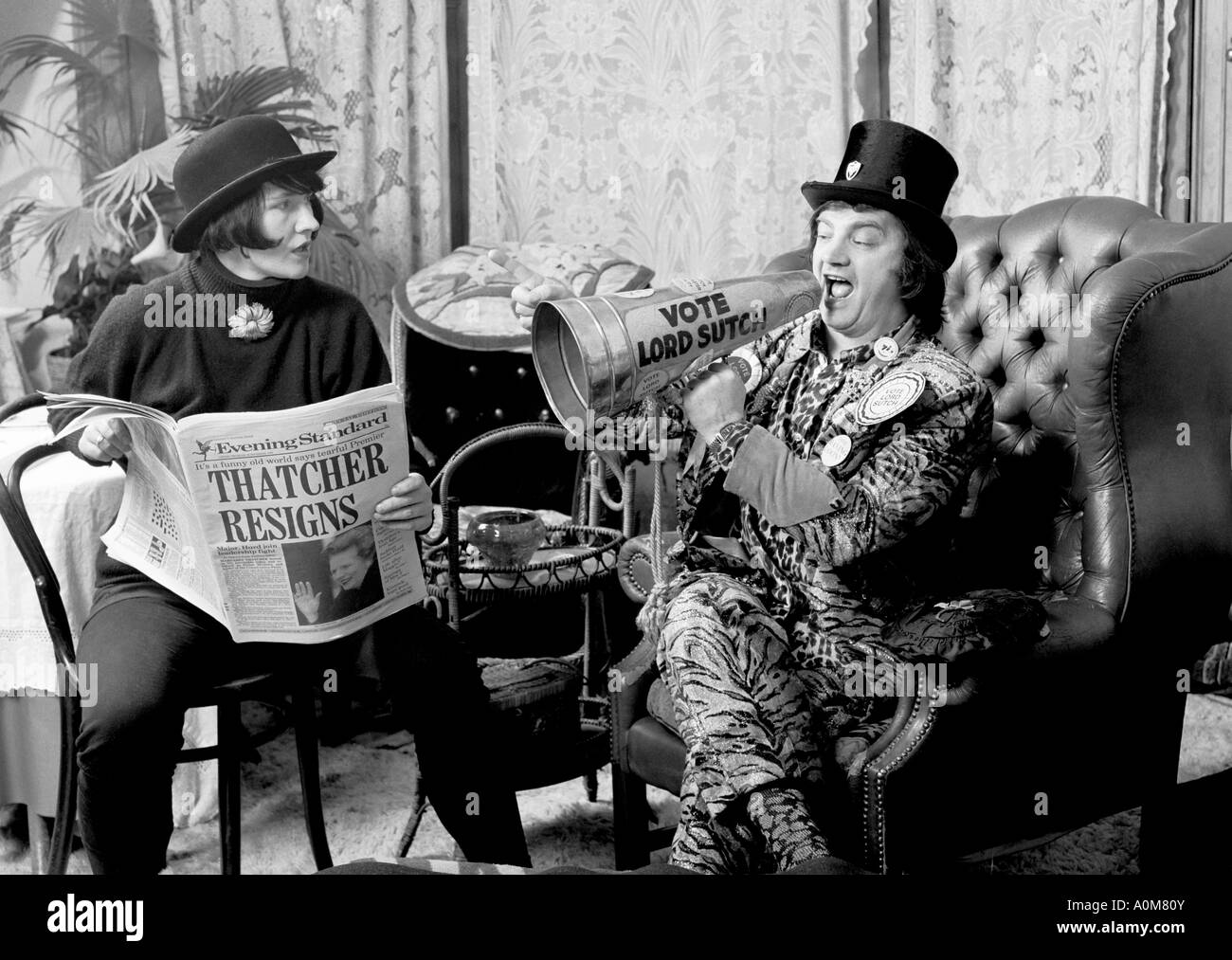 Screaming Lord Sutch at his home in 1997. Stock Photo
