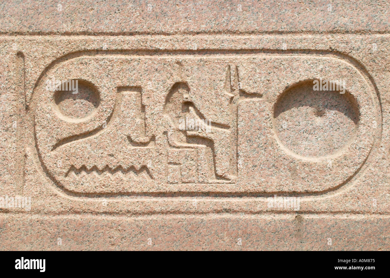 The cartouche of Ramses II at Tanis in the Eastern Delta of the Nile Stock Photo