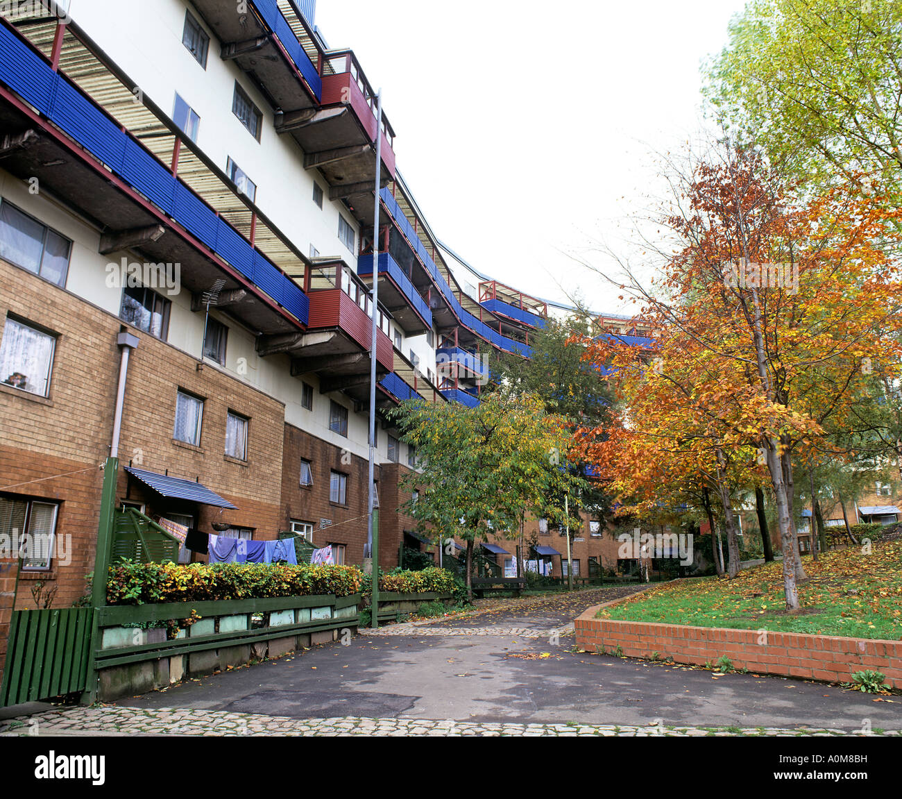 Part of the Byker housing estate, NewcastleonTyne. Built in 1970. Designed by Ralph Erskine