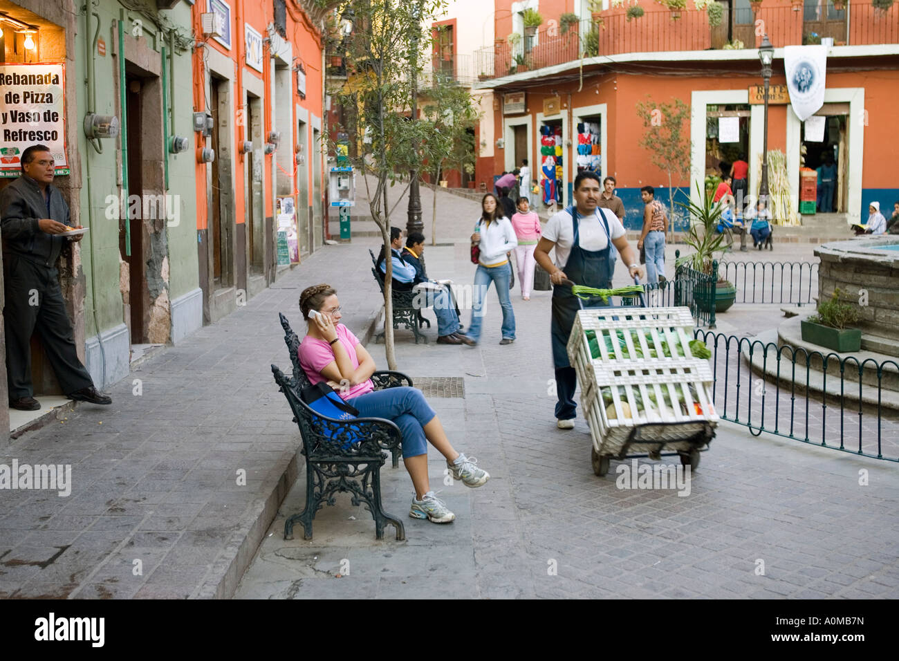 Street scene in Guanajuato a UNESCO World Heritage site Stock Photo