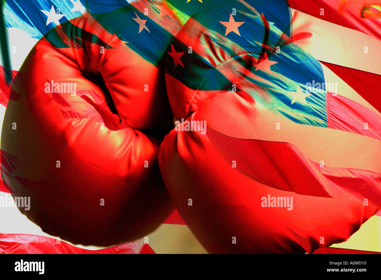 Boxing Gloves and American Flag Concept Photo Stock Photo - Alamy