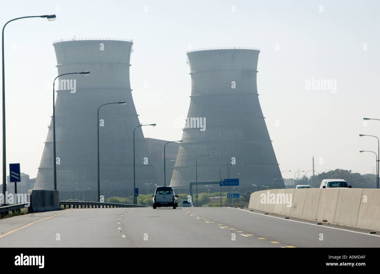 View of the Athlone Cooling Towers in Cape Town South Africa with