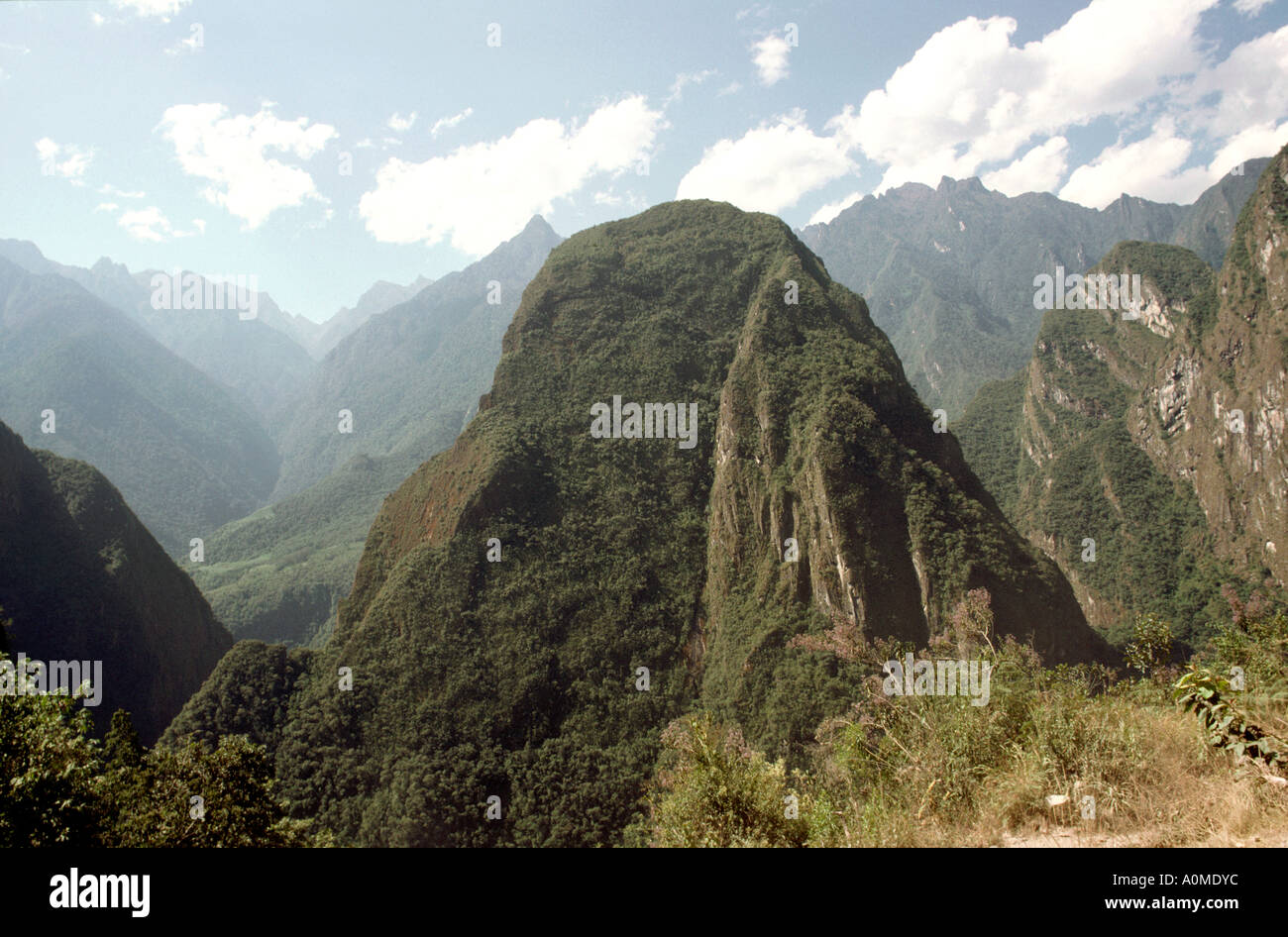 Peru Mountains surrounding Machu Picchu Stock Photo