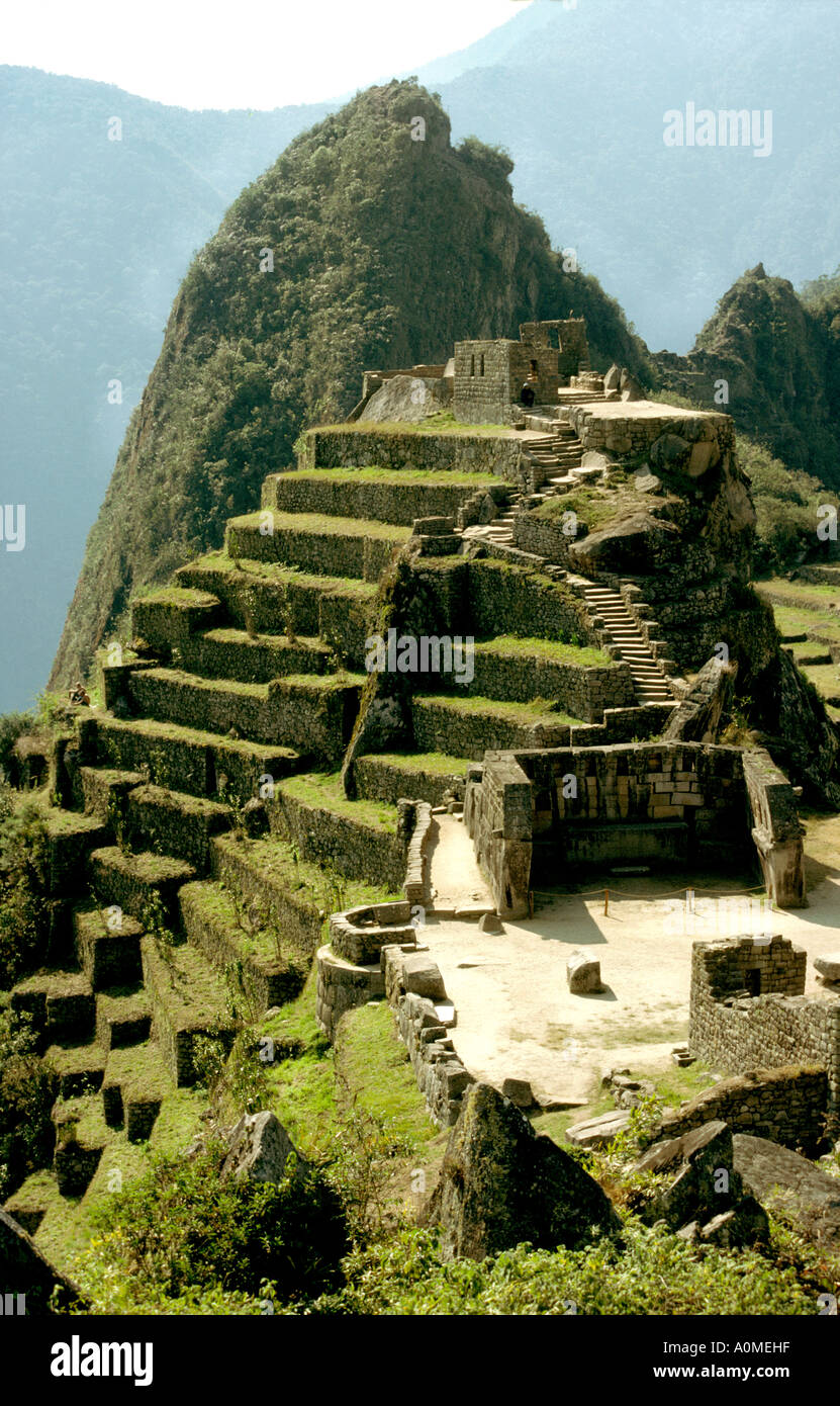 Peru Machu Picchu Principal Temple Stock Photo
