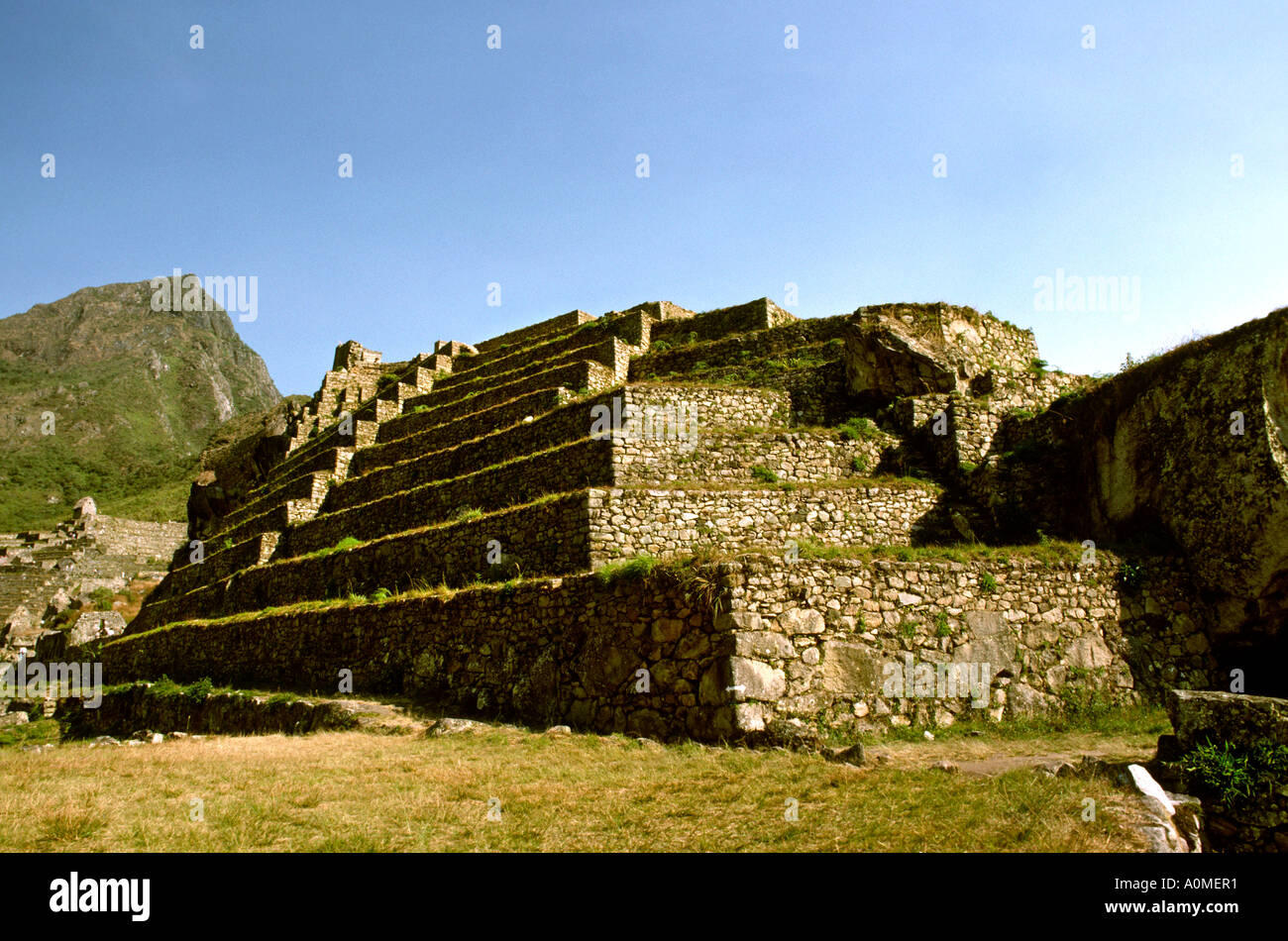 Peru Machu Picchu Principal Temple Stock Photo