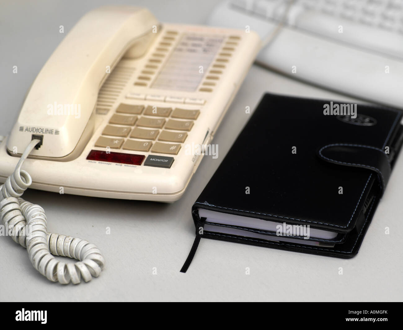 Office Telephone & Diary Stock Photo