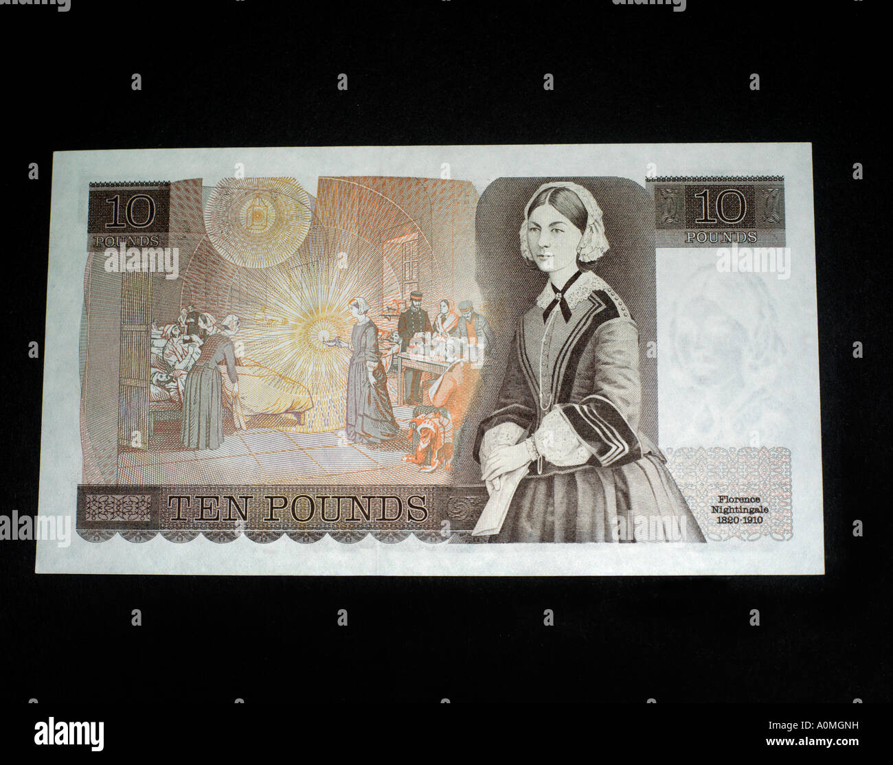 Florence Nightingale Portrait on £10 Note 1975 Series Stock Photo