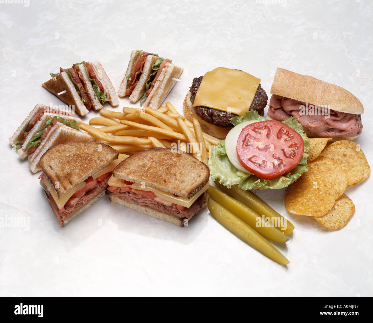 assorted sandwich combos combinations bacon lettuce tomato roast beef