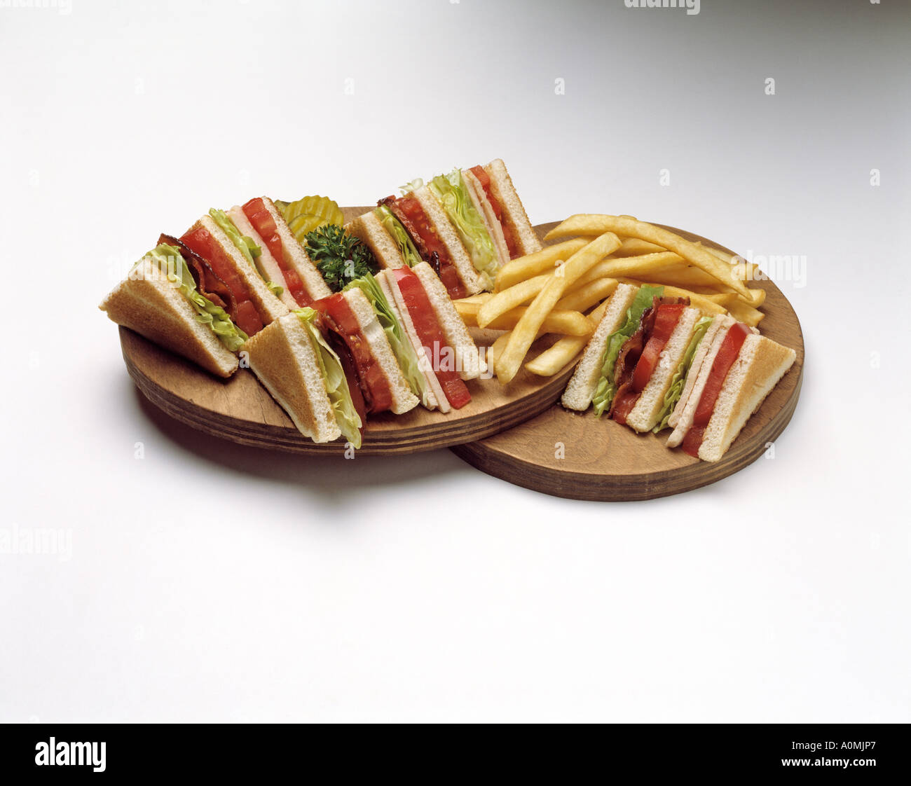 club sandwich turkey bacon lettuce tomato tomatoe cheese chips french