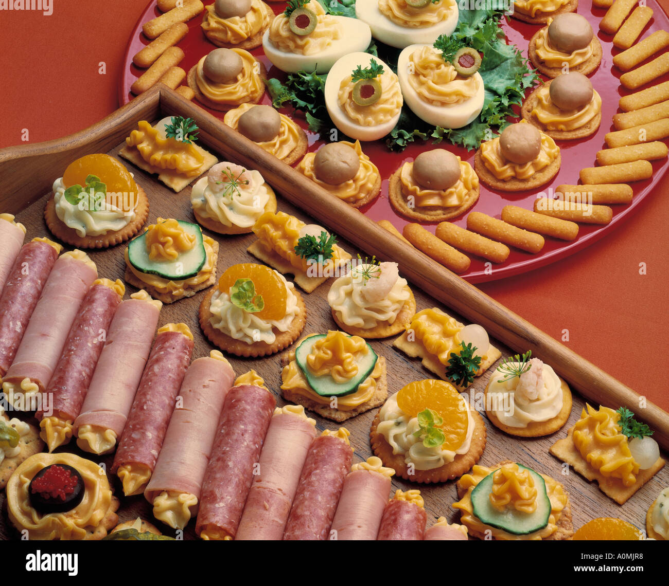 assorted assortment cheese appetizers meat sandwich bologna salami