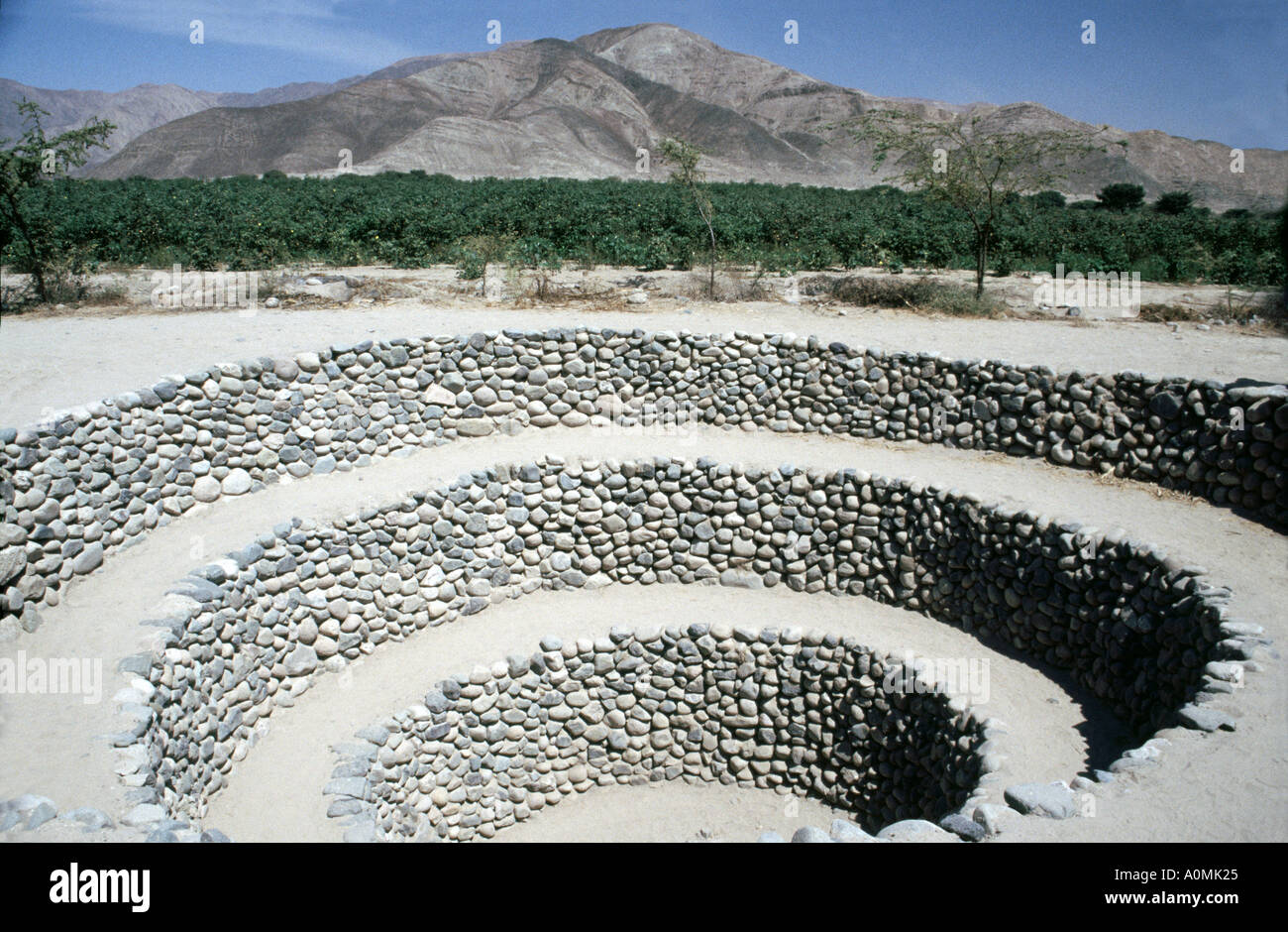 Cantallo Aqueducts Nazca Peru Stock Photo