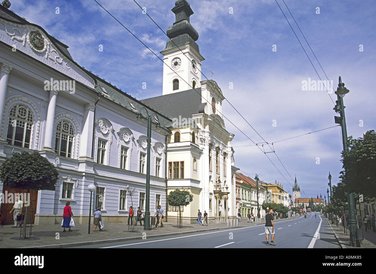 St John Baptist Church at Hlavna (Main) Street in Presov, Slovakia Stock Photo