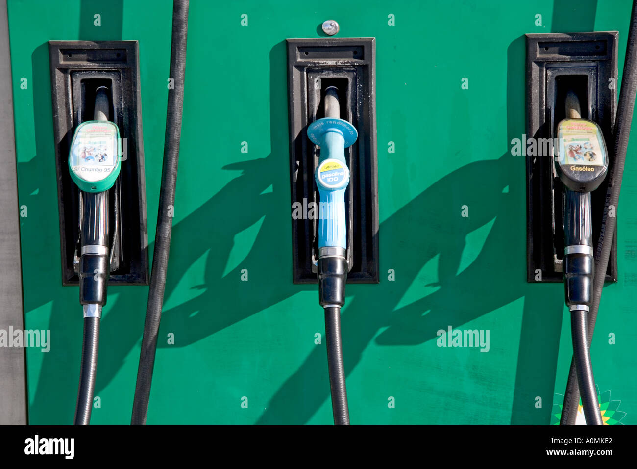 Gas Pumps in Portugal Stock Photo