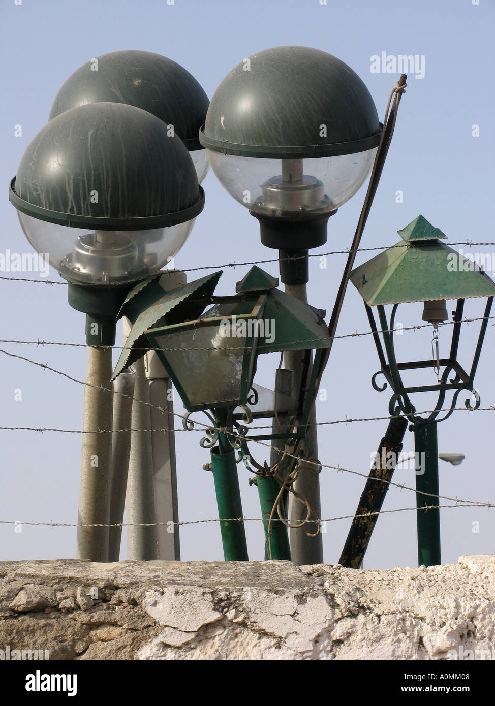 Broken street lamps in council yard Stock Photo 3273735 Alamy