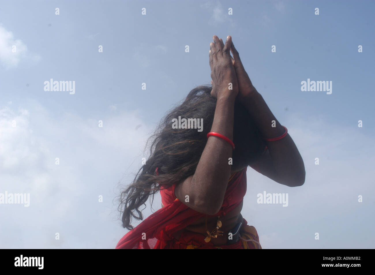 women praying crying after Tsunami earthquake Nagapattinum Velankanni Tamil Nadu India Stock Photo