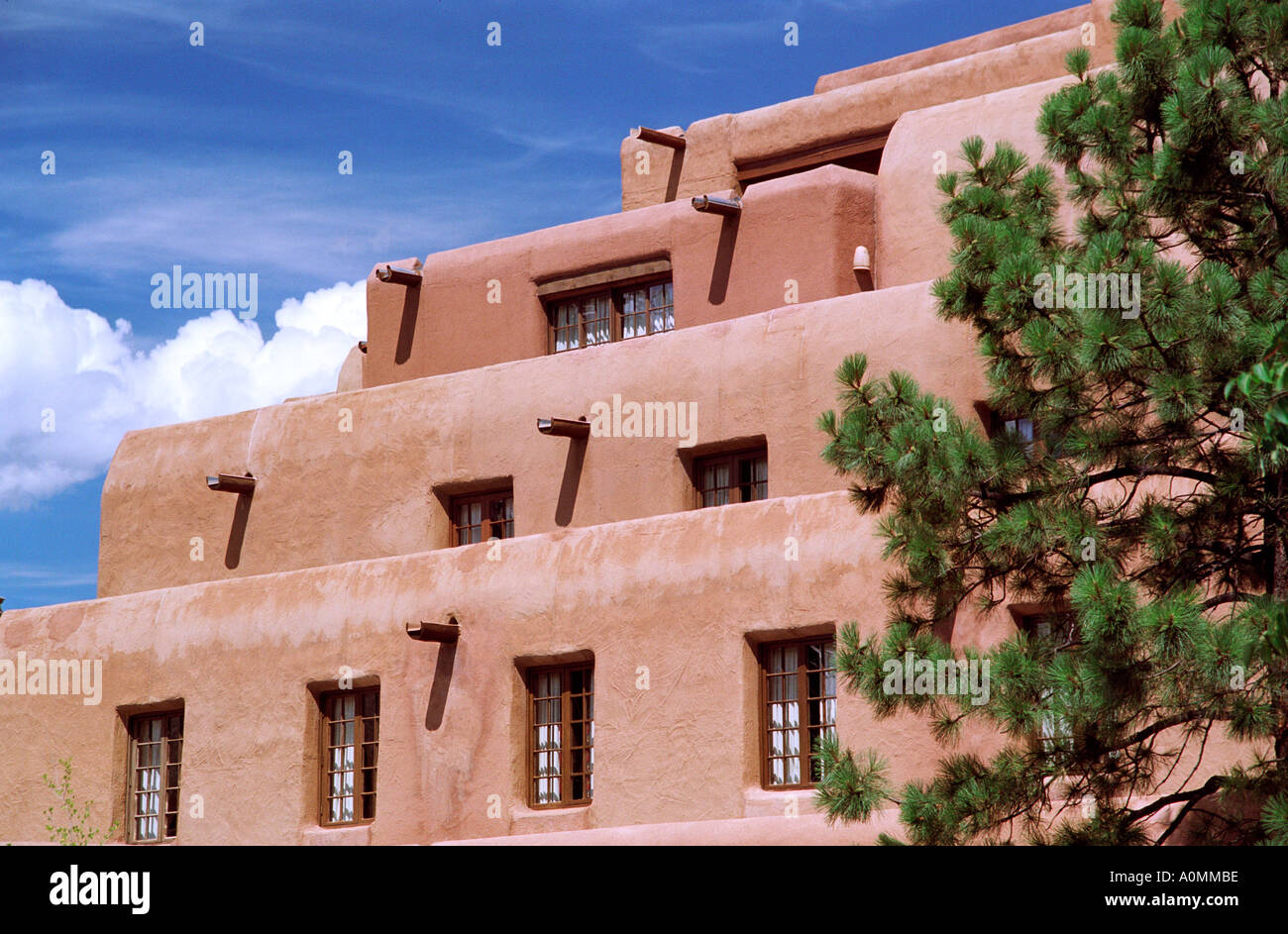 Adobe Building in Santa Fe New Mexico Stock Photo
