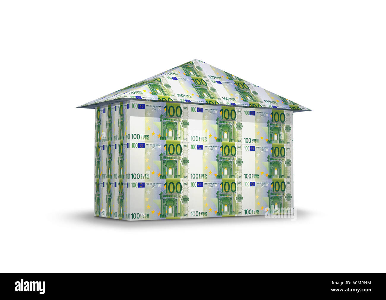 house made from euros Symbol für Immobilie Euros Stock Photo