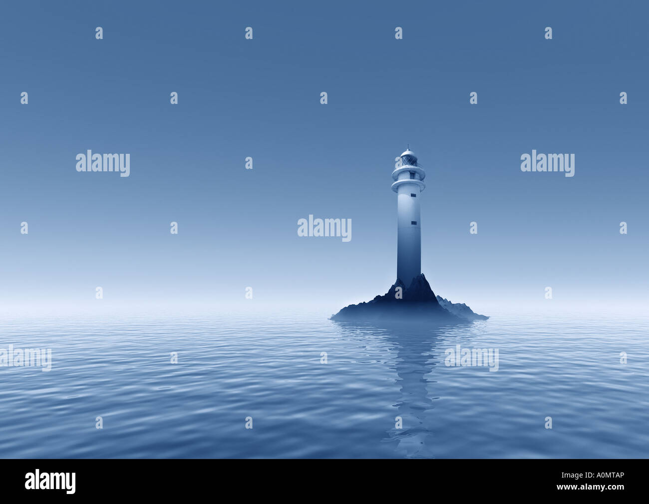lighthouse Leuchtturm im Meer Stock Photo Alamy