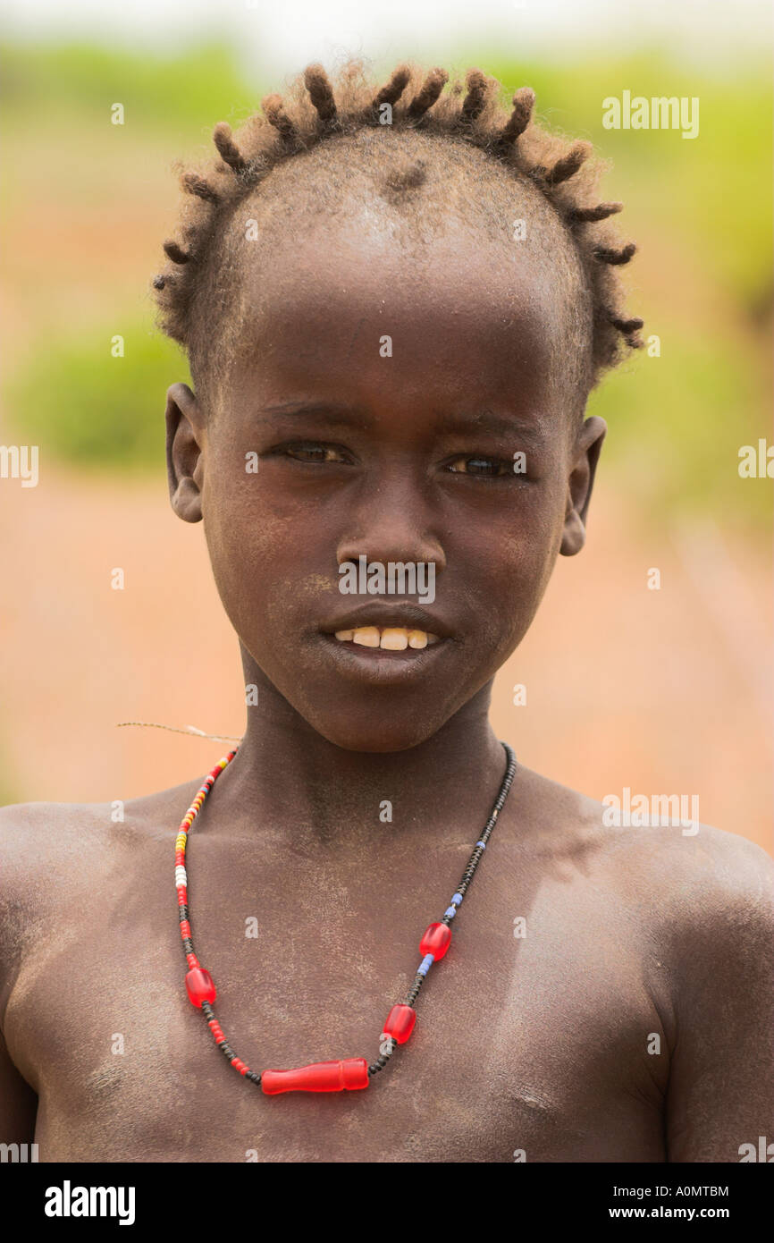 ETHIOPIA Lower Omo valley Village near Omorate Dassanech girl Stock ...