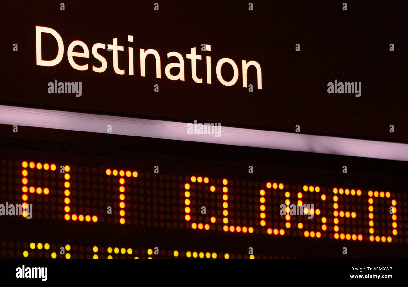 A flight closed sign indicates that you have missed your airplane at a
