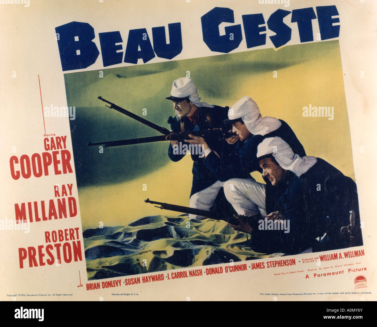 BEAU GESTE 1939 Paramount film with Gary Cooper, Ray Milland and Robert Preston Stock Photo