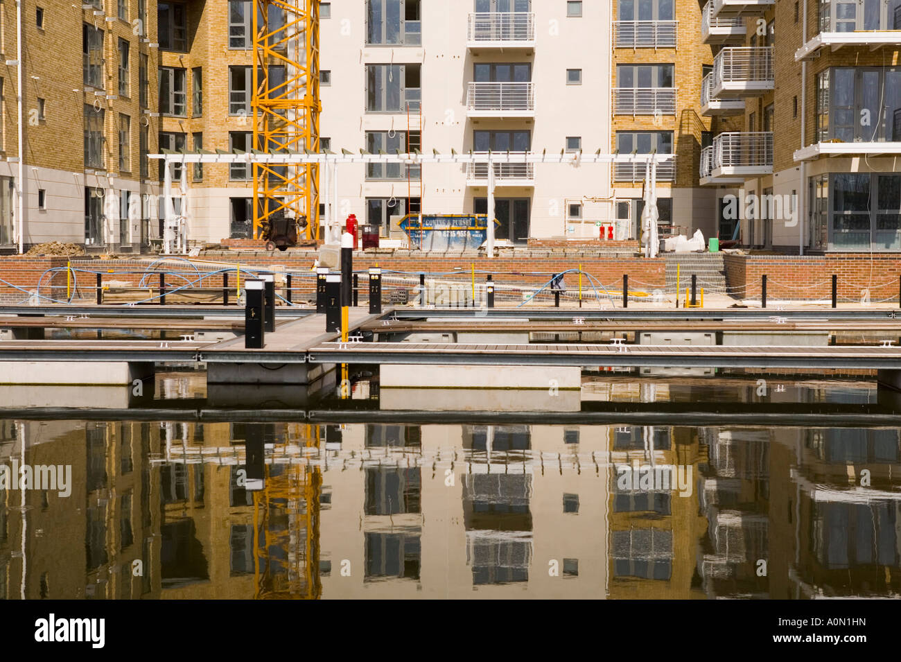 New apartments being built overlooking the River Brent (Grand Union