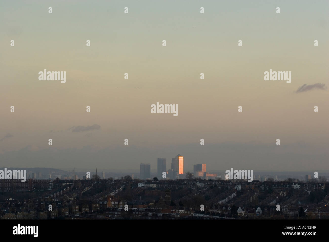 View of Canary Wharf from Alexandra Palace, London, UK Stock Photo - Alamy
