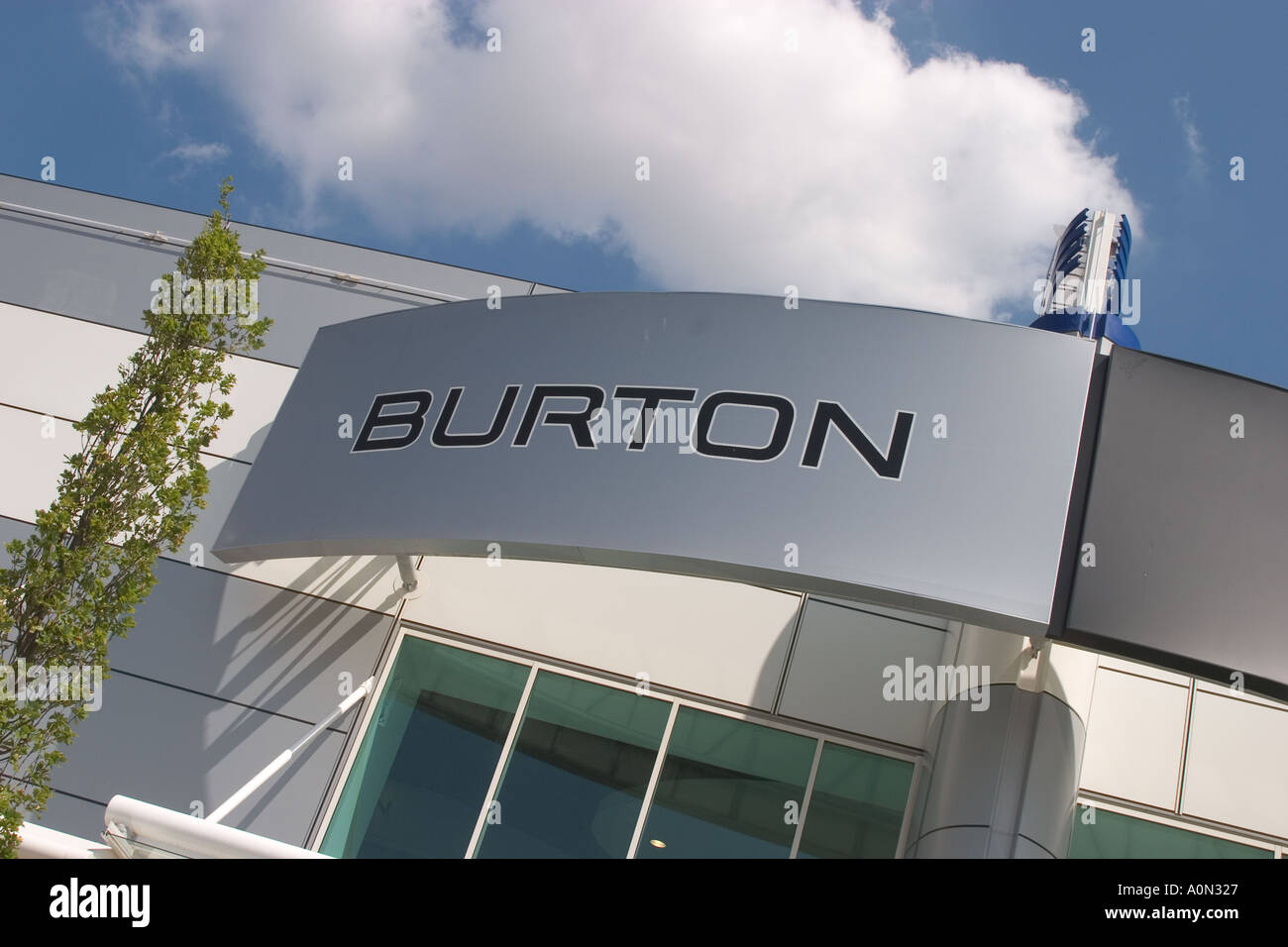 Burton clothes store sign at retail shopping park in Beckton  East London GB UK Stock Photo