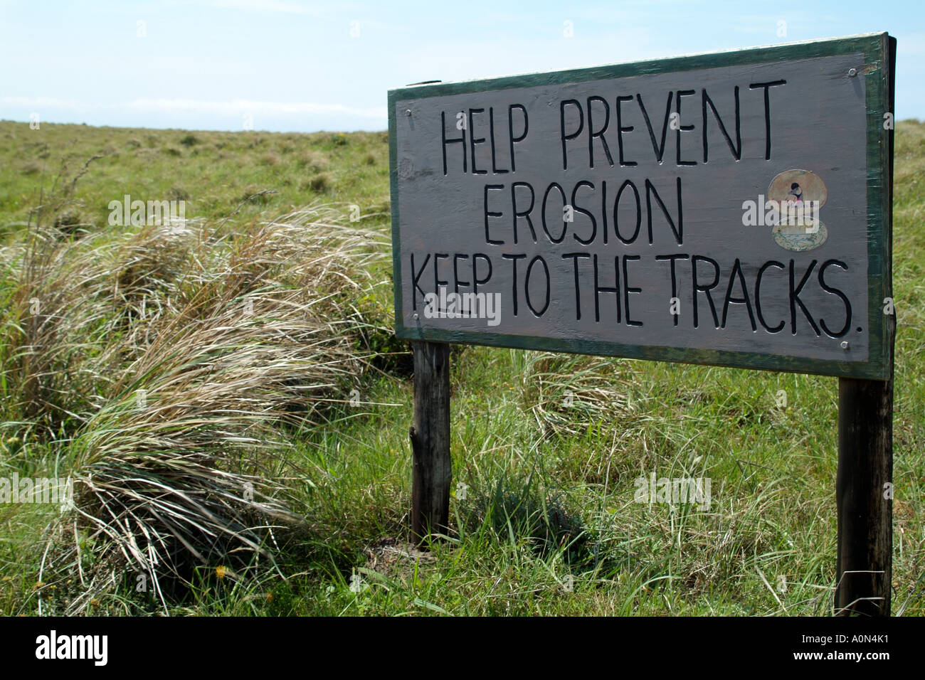 Keep to the cliff path signage Eastern Cape South Africa RSA Stock