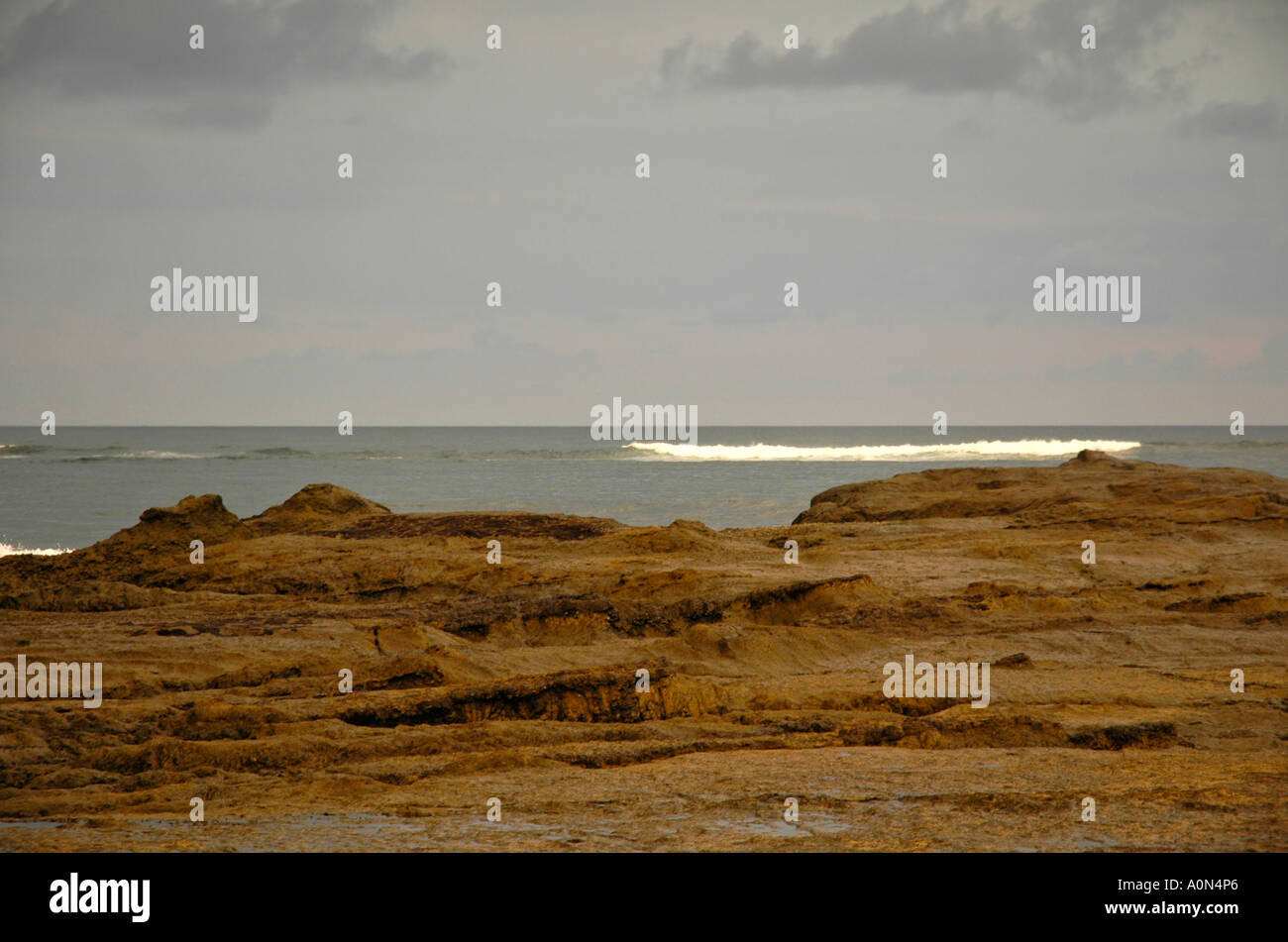 Nosara Beach at dusk in stormy weather, Guanacaste Province, Costa Rica, Central America Stock