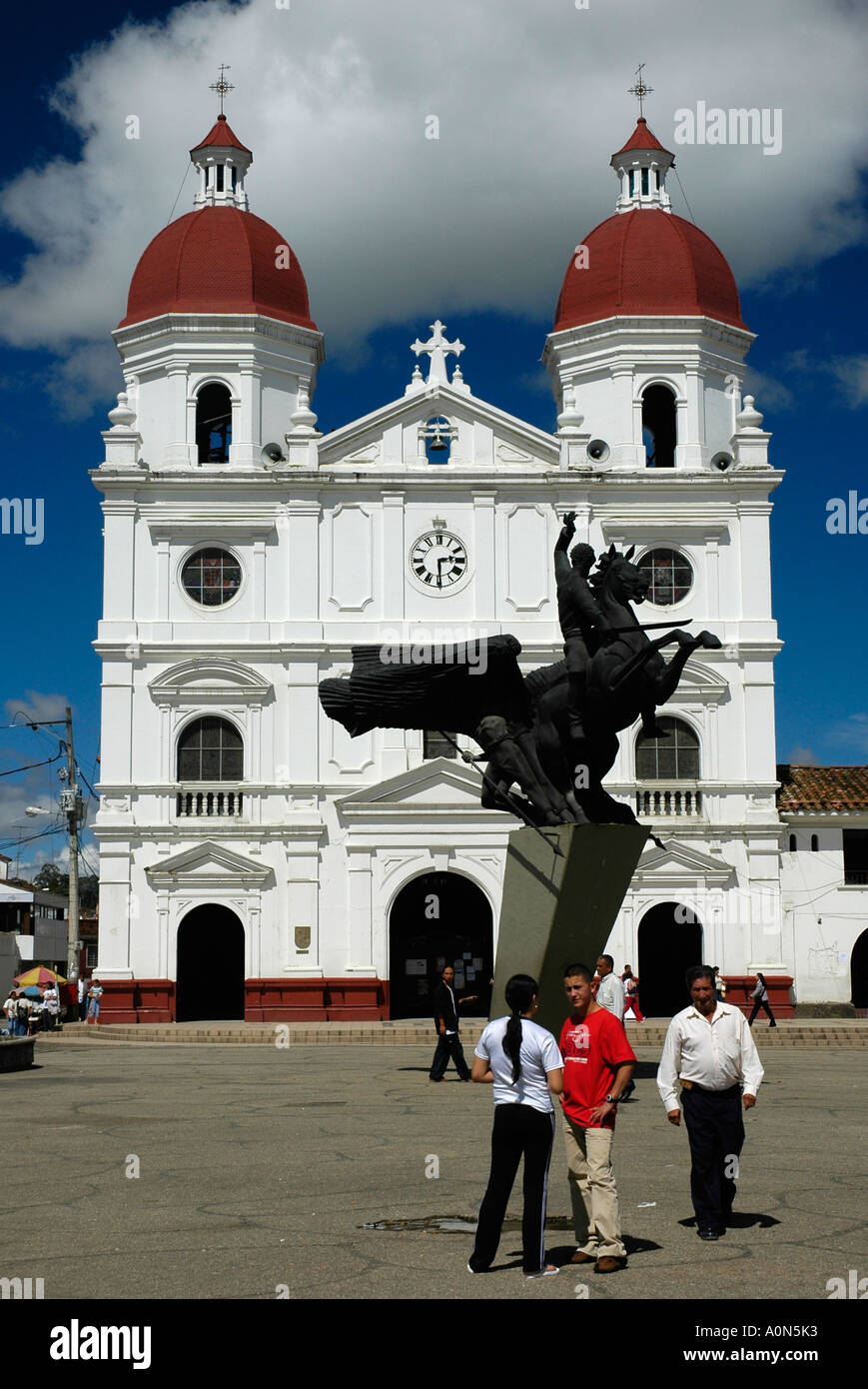 Cathedral of Rio Negro with Main Square, Colombia, South America Stock