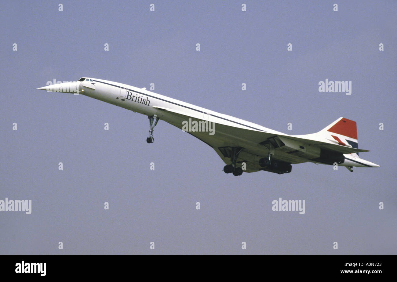 Concorde British Airways plane, Flypast Fairford Air Tattoo Stock Photo