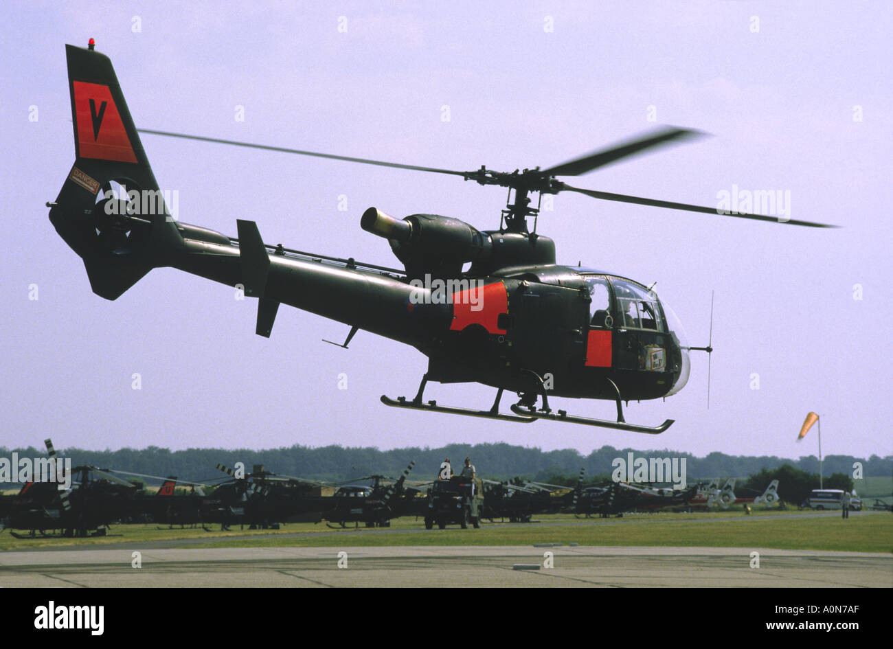 Aerospatiale Gazelle AH1 Helicopter Army Air Corps Taking Off Middle Wallop Airshow Stock Photo