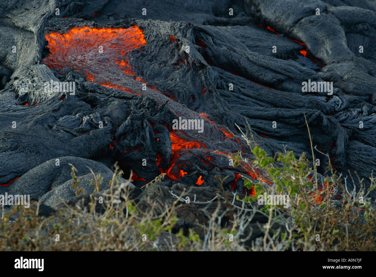 Lava flow, Volcanos National Park, Hawaii Stock Photo - Alamy