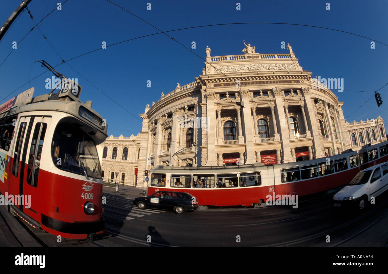 Vienna, theatre "Burgtheater", tramway Stock Photo Alamy