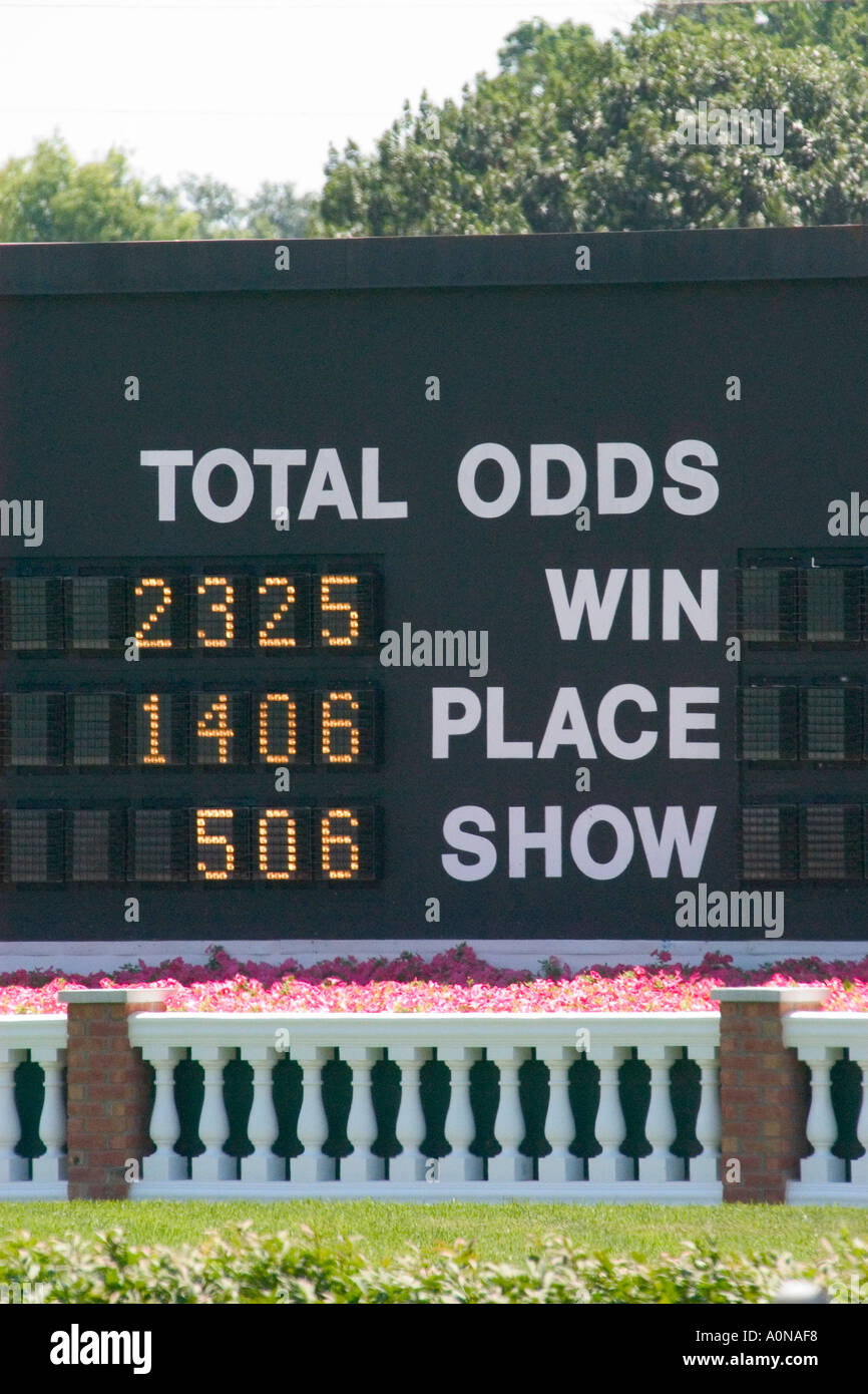 Race tote board in infield at Churcfhill downs in Louisville KY Stock Photo