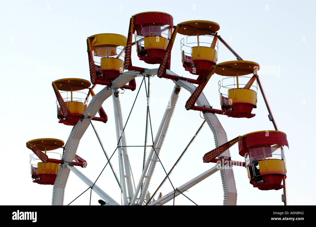 Big ferris wheel fairground ride at Cardiff Winter Wonderland event outside Cardiff City Hall South Wales UK Stock Photo