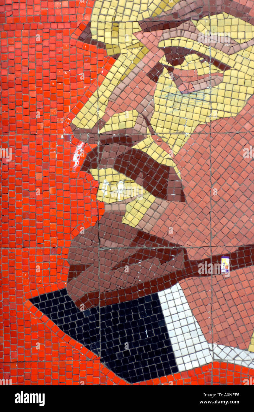 A Soviet era mosaic portrait of Lenin in Nevelsk Sakhalin Island
