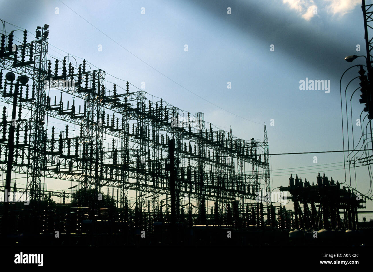 Argentina. High voltage electricity distribution station in the docks